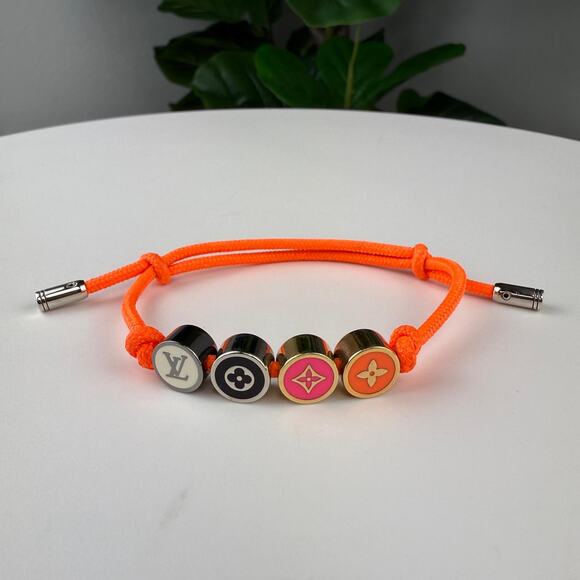 💎✨Authentic LOUIS VUITTON  Monogram Charm Friendship Bracelet Orange Rope - Picture 1 of 6